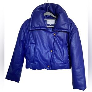 Rebecca Minkoff Women's Cropped Padded Moto Jacket Size M